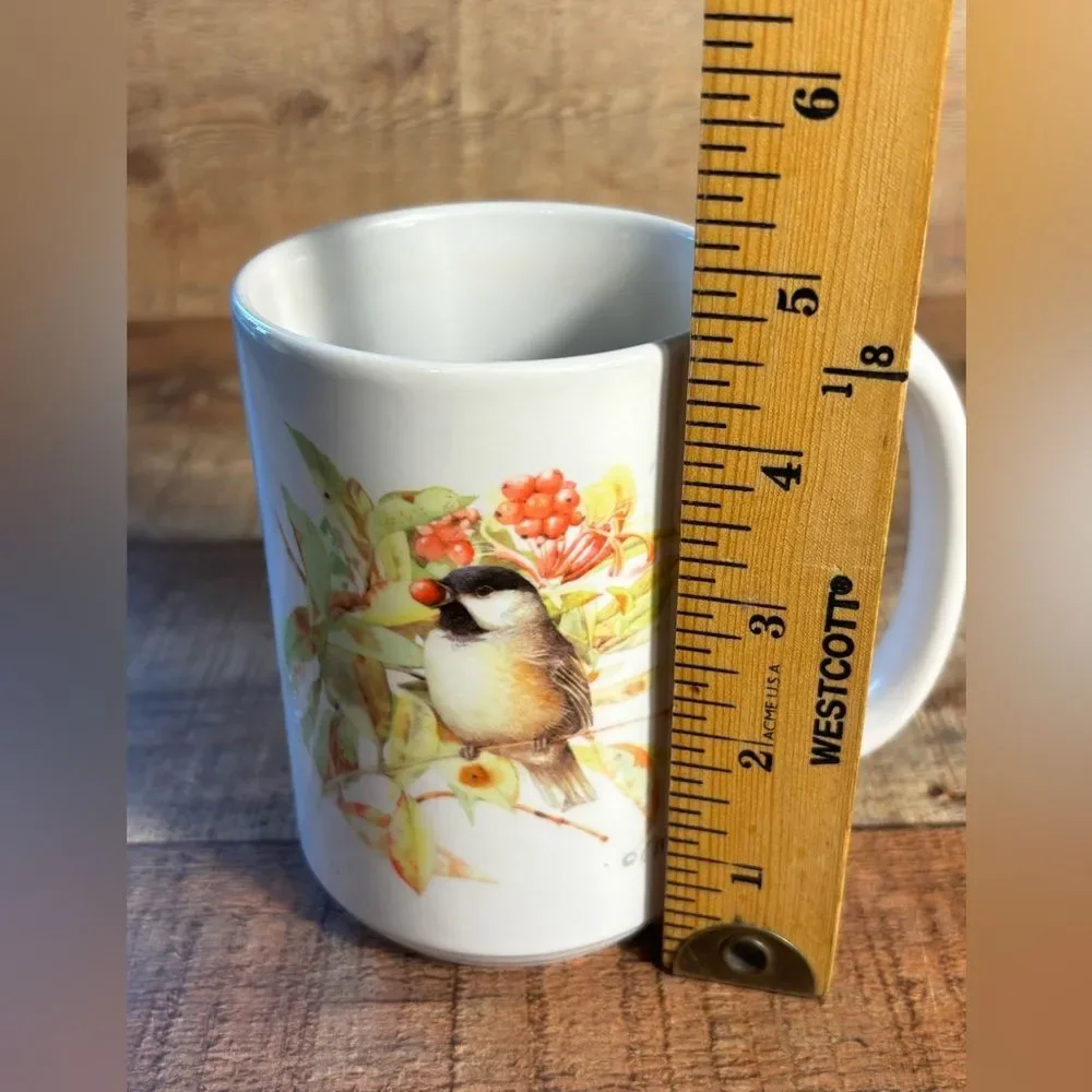 Marjolein Bastin Hallmark Sketchbook Chickadee Bird Coffee Mug 2004 Thailand